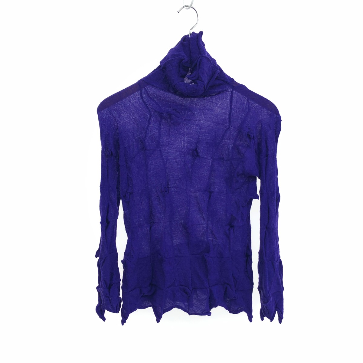 ISSEY MIYAKE イッセイミヤケ ハイネックニット サイズ:2 ウール100％ 変形 IM33KN013 パープル レディース【中古】