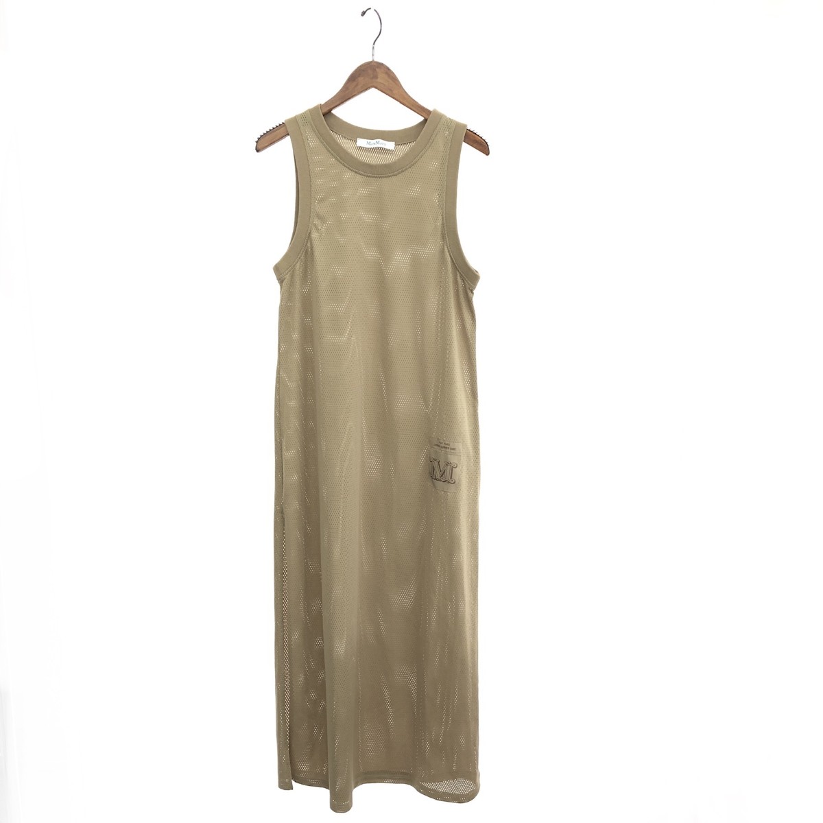 MAX MARA マックスマーラ ノースリーブメッシュワンピース サイズ:S ELOGIO/サイドスリット 22SS ベージュ レディース【中古】｜リサイクル ティファナ