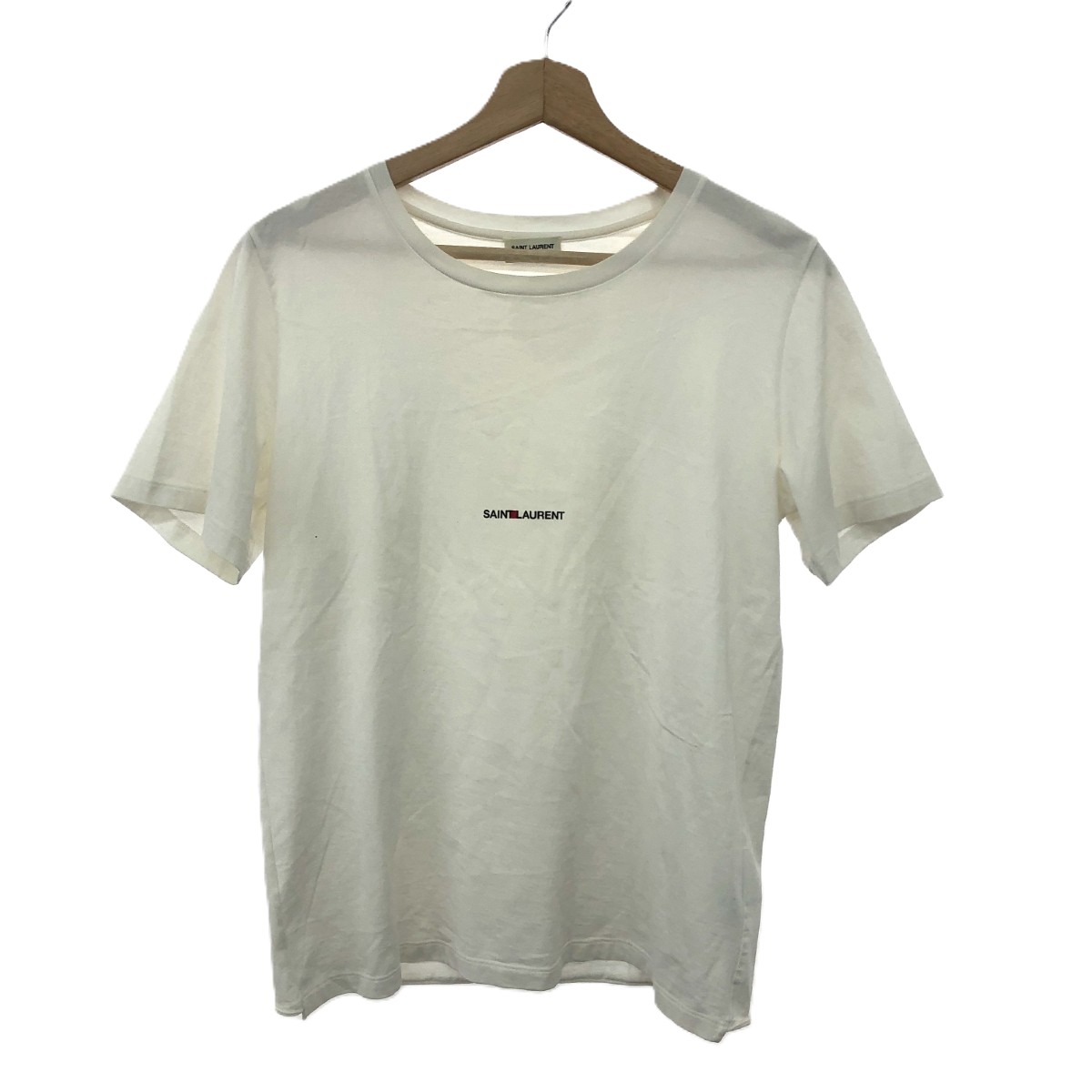 SAINT LAURENT PARIS サンローランパリ ロゴ半袖カットソー サイズ:S 464572 ホワイト メンズ【中古】｜リサイクル ティファナ