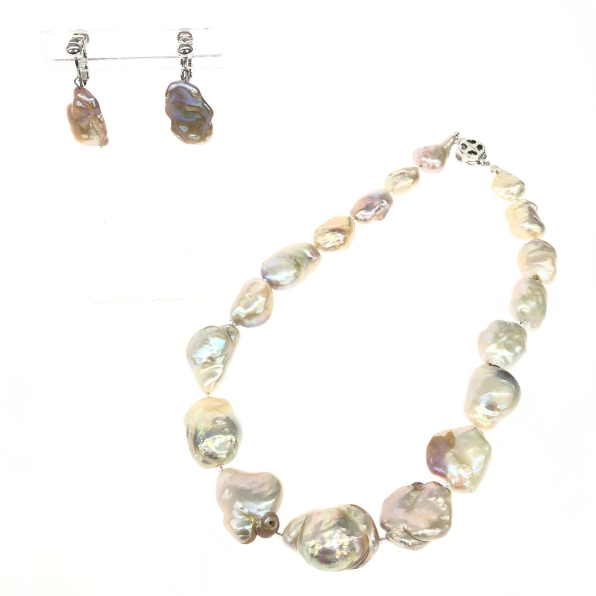 バロックパールネックレス＆イヤリング ホワイト レディース【中古】