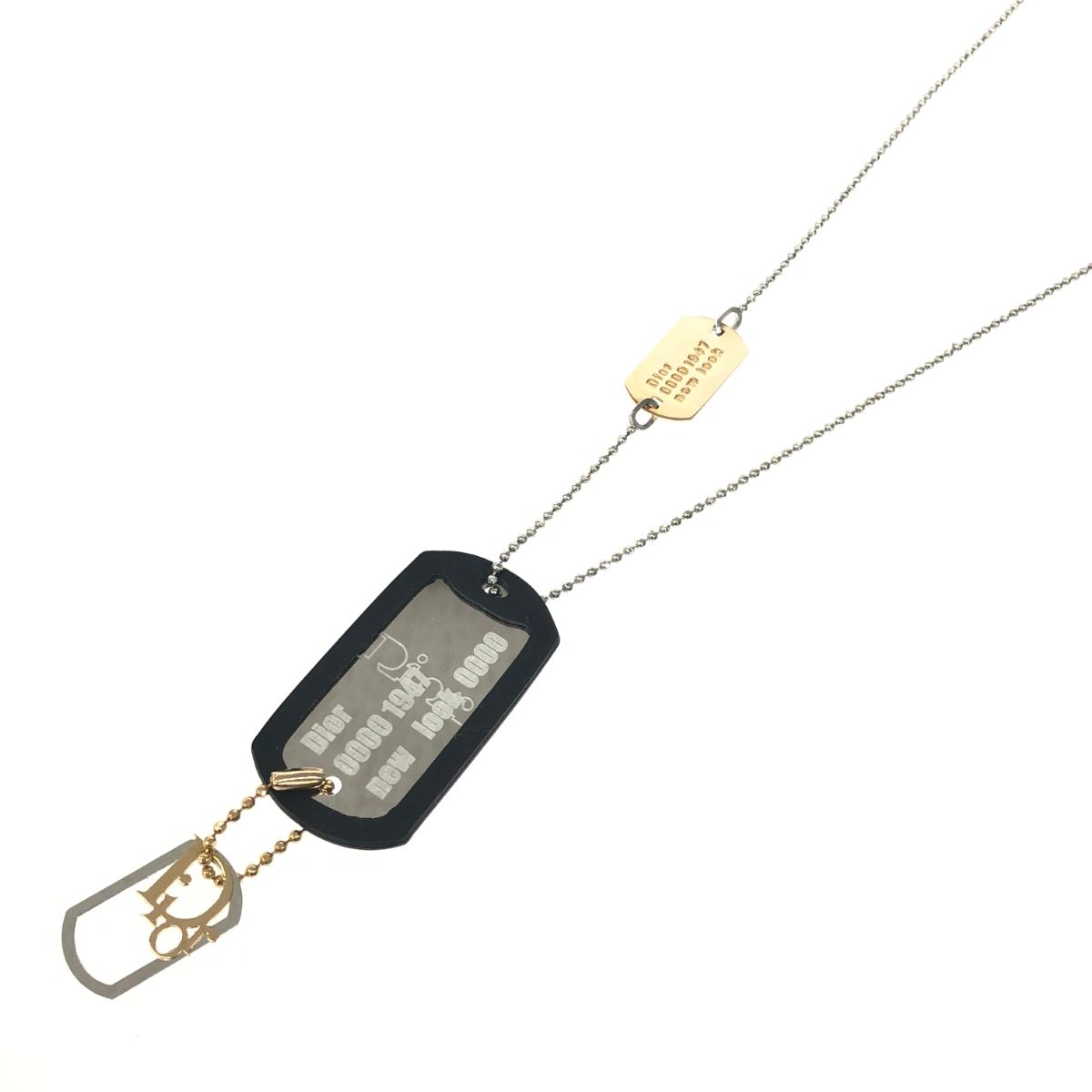 Christian Dior ディオール ID曳き船首飾り   ガリアーノ期 ヴィンテージ品   黒いこと/ゴールド色つや/しろがね色色つや ユニ一発やる【中古】