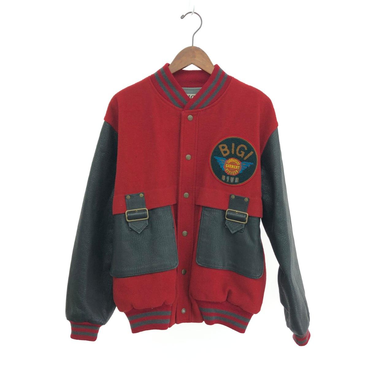 MEN'S BIGI メンズビギ スタジャン サイズ:L 80s ヴィンテージ品 ブラック/レッド メンズ【中古】