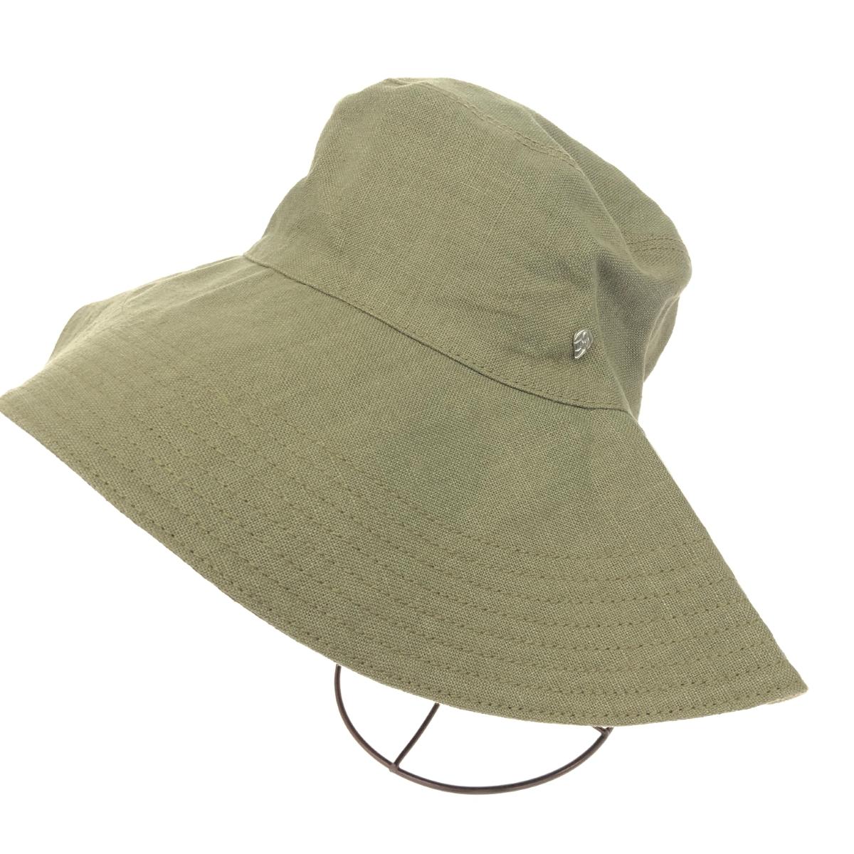 Helen Kaminski ヘレンカミンスキー ハット 未使用品 M リネン100％ カーキ レディース【中古】