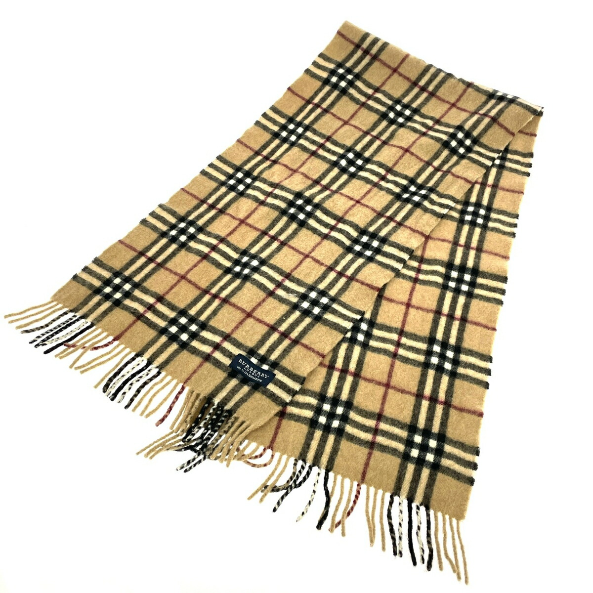 タグ付き新品　バーバリーロンドン　イギリス製　カシミア　ウール　マフラー 未使用品 バーバリー ロンドン BURBERRY LONDON タグ付き マフラー