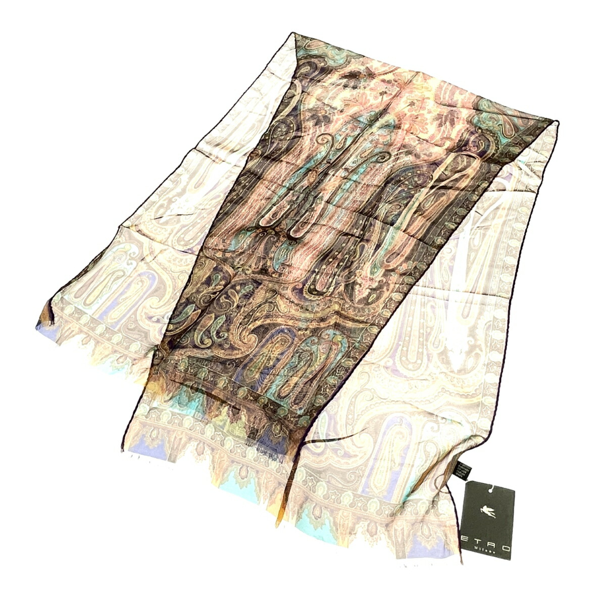 楽天市場】エトロ ETRO ストール ペイズリー パープル マルチカラー 紫