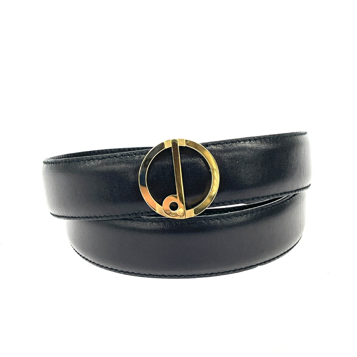dunhill ダンヒル ベルト 表記サイズ:30/75 dロゴバックル/レザー ブラック メンズ【中古】