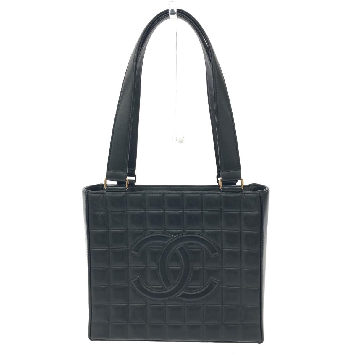 CHANEL シャネル トートバッグ 思わしい  チョコレート赤ちょうちん/ココマーク/子ヒツジひと肌/黒いこと A17809    【中古】