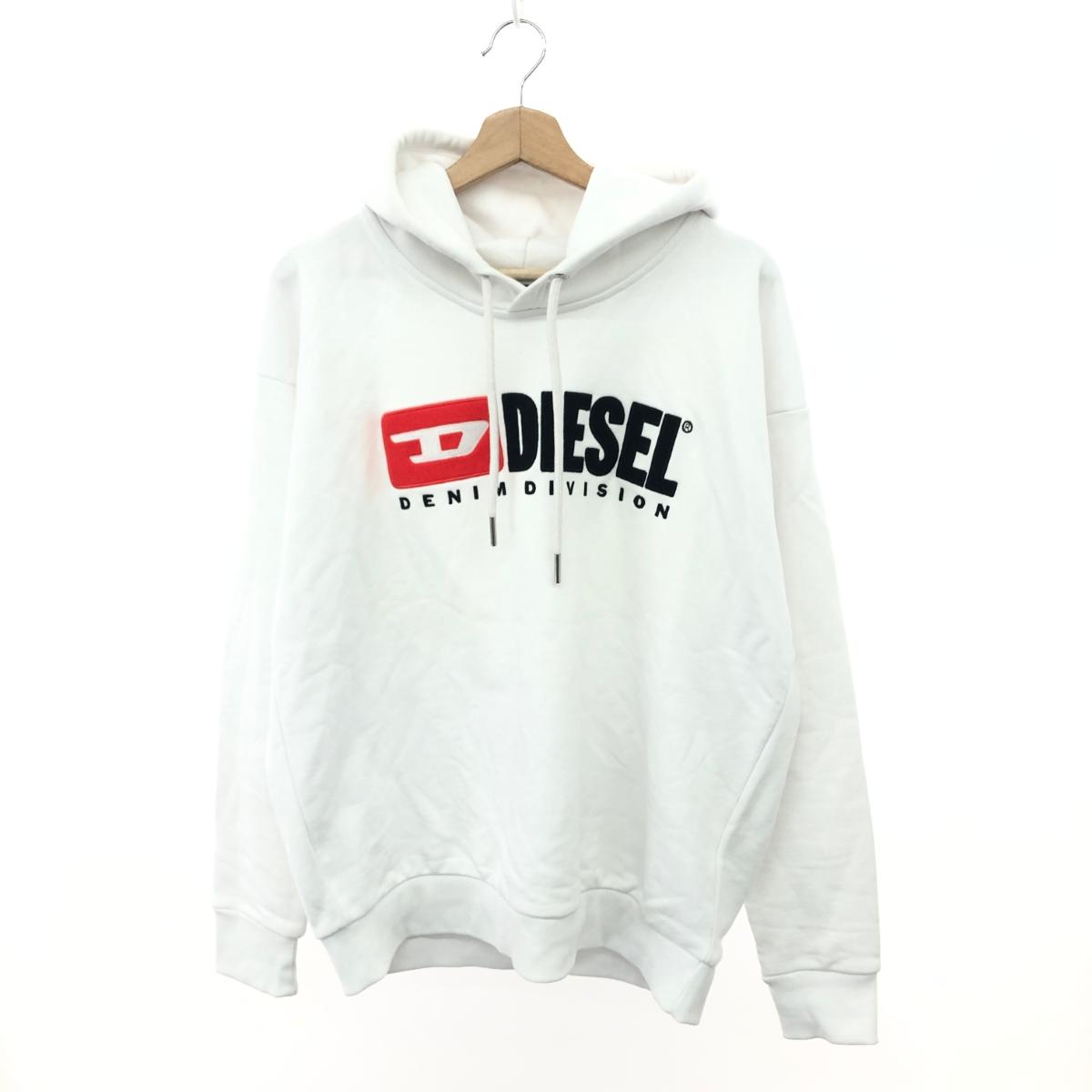 DIESEL ディーゼル プルオーバーパーカー サイズ:S ロゴ/スウエット コットン100％ ホワイト メンズ【中古】