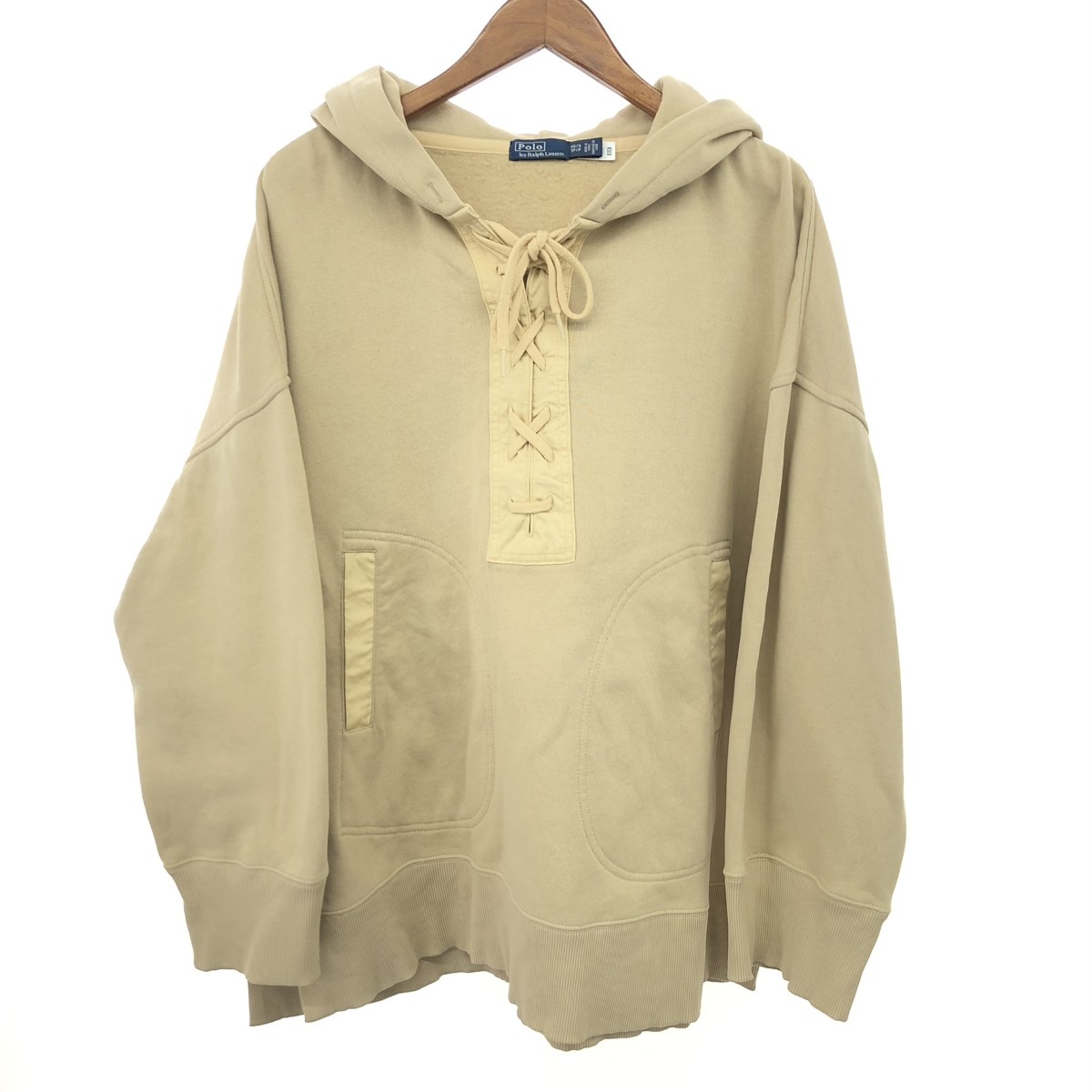 RALPH LAUREN SPORT ポロラルフローレンスポーツ レースアップパーカー サイズ:XS ベージュ レディース【中古】