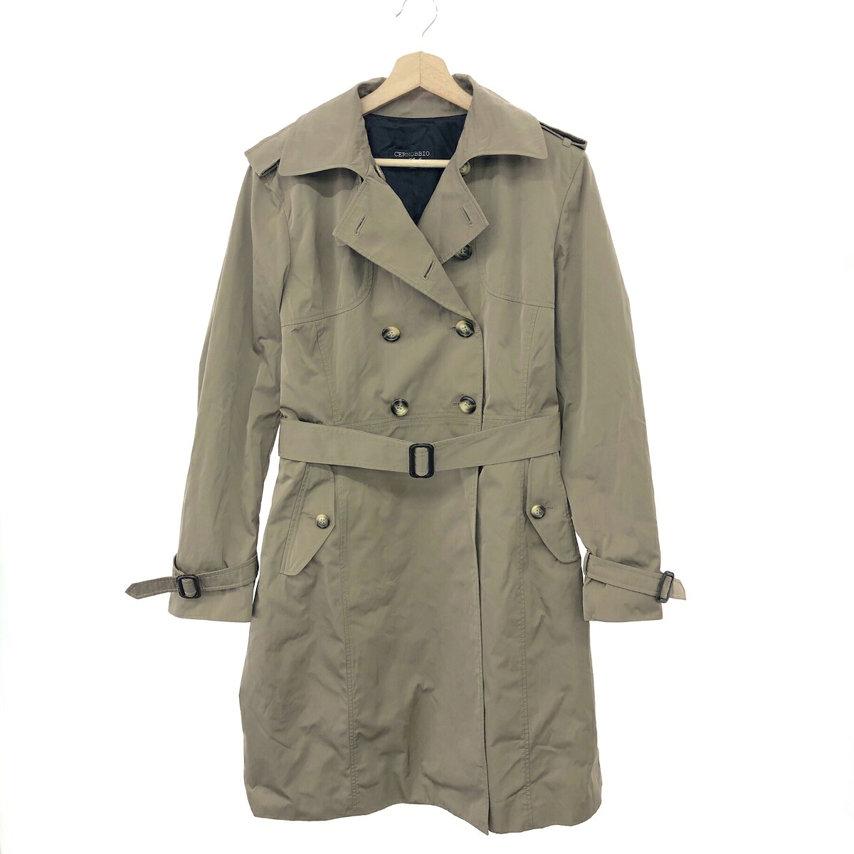 LEILIAN レリアン トレンチコート 大きいサイズ:13+ CERNOBBIO/裏地シルク100％ ブラウン レディース【中古】