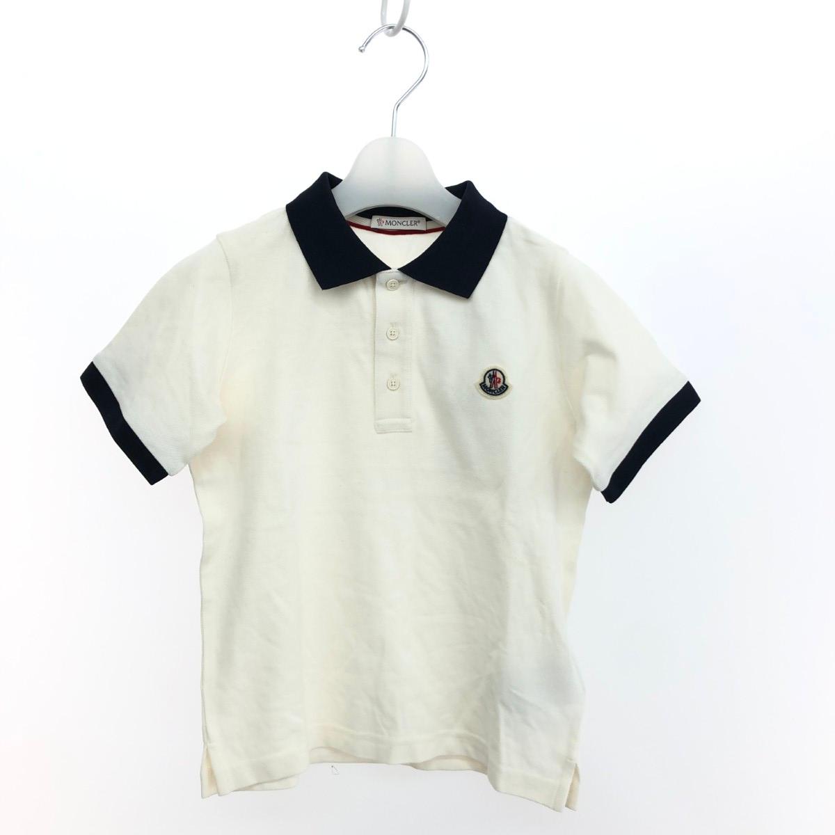 MONCLER モンクレール MAGLIA POLO MANICA CORTA 未使用品 サイズ:130(8A) 半袖ポロシャツ 2022年モデル ホワイト キッズ【中古】