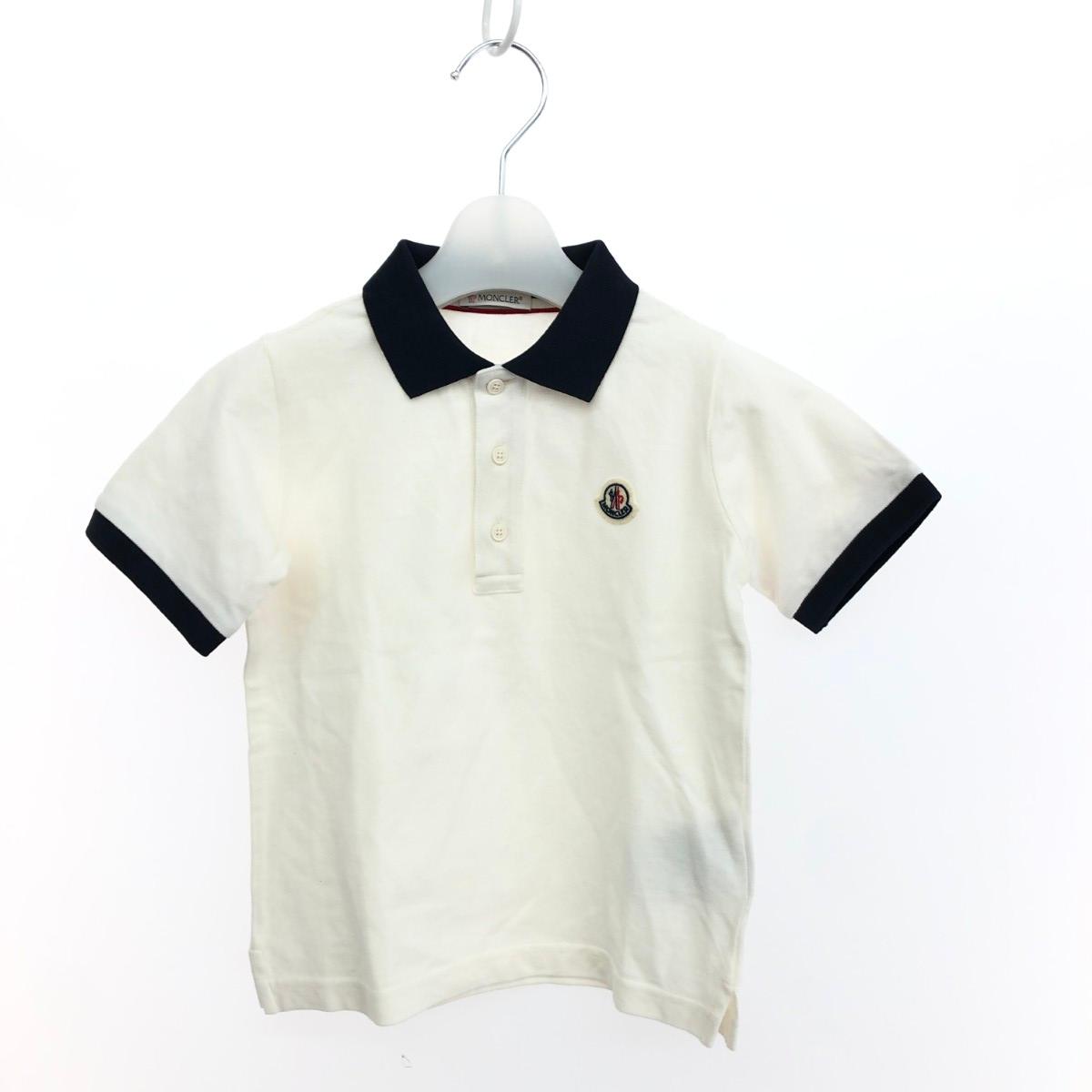 MONCLER モンク線路 MAGLIA POLO MANICA CORTA 美品 大きさ:120（6A) 半袖スポーツシャツ 2022年青写真   白いこと キッズ【中古】