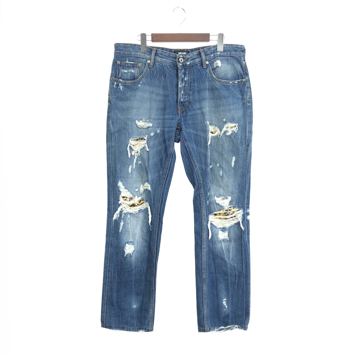 Just Cavalli ジャストカヴァリ ダメージ加工デニムパンツ サイズ:34 S01LA0120 ブルー メンズ【中古】