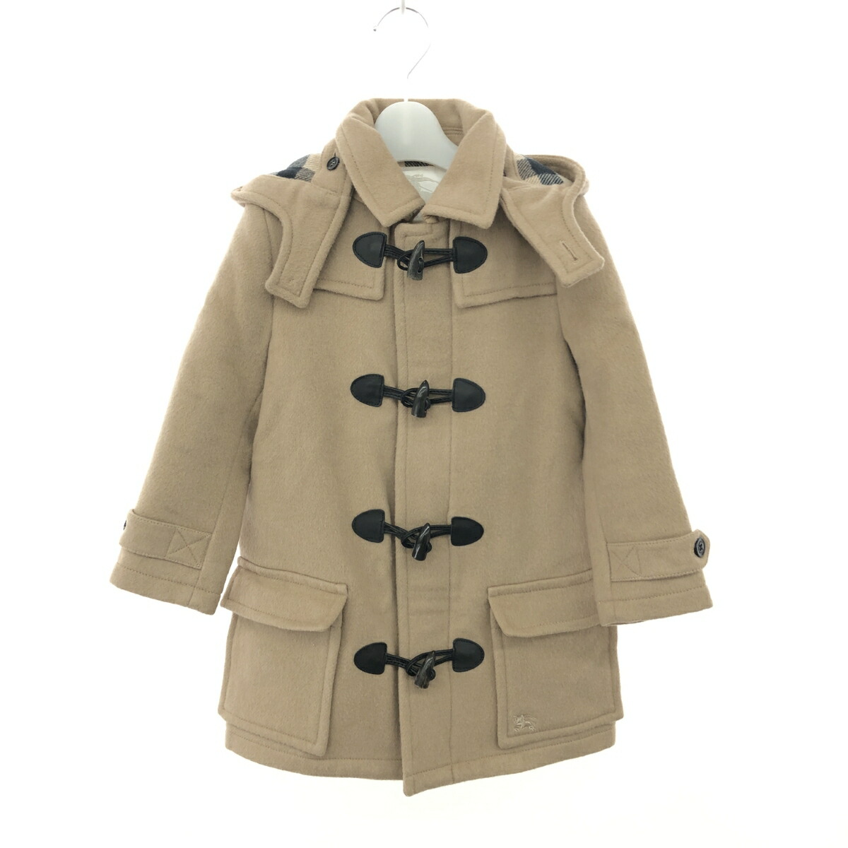 BURBERRY バーバリーチルドレン ダッフルコート  大きさ:6Y 116糎 裏地ノバチェック/赤ちゃん服アウター   羊毛 ベージュ キッズ【中古】