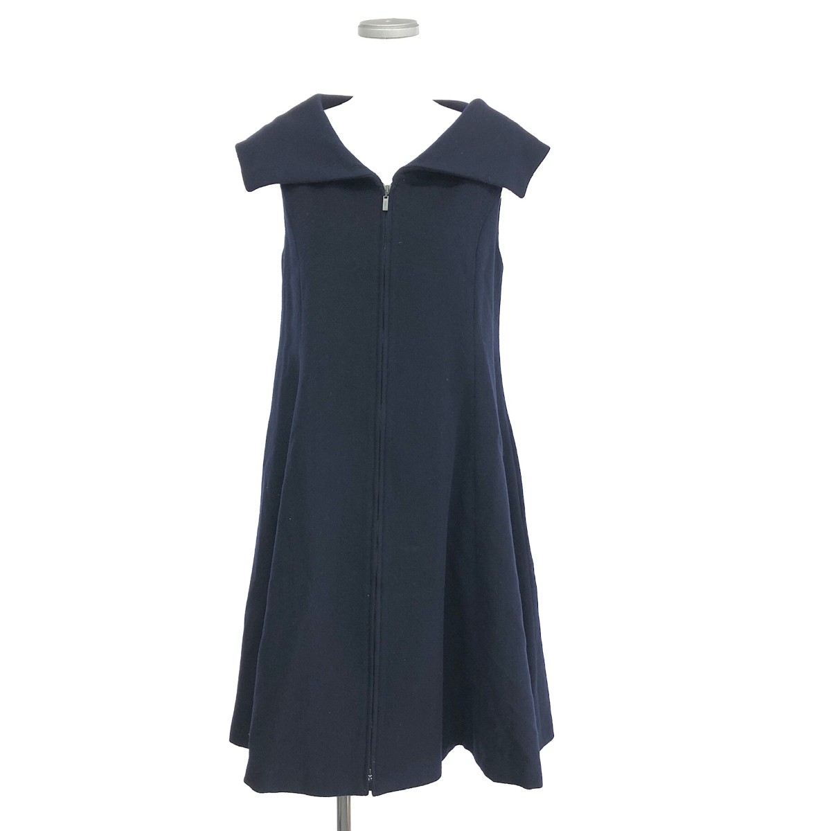 FOXEY BOUTIQUE フォクシーブティック ワンピース 良好 サイズ:40 センタージップ/ウールカシミヤ 2023AW/43981 ネイビー レディース【中古】｜リサイクル ティファナ