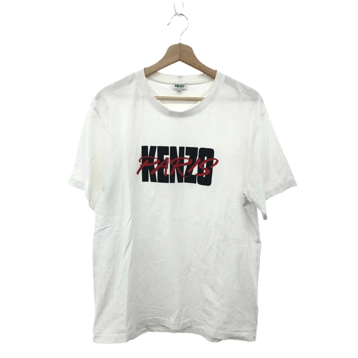 KENZO ケンゾー 半袖カットソー 良好 サイズ:XL コットン/フロントプリント ホワイト メンズ【中古】