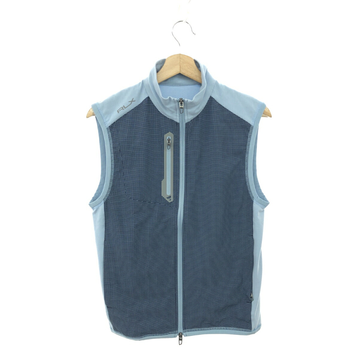RLX Ralph Lauren アールエルエックスラルフローレン ジップアップベスト サイズ表記なし チェック ブルー メンズ【中古】