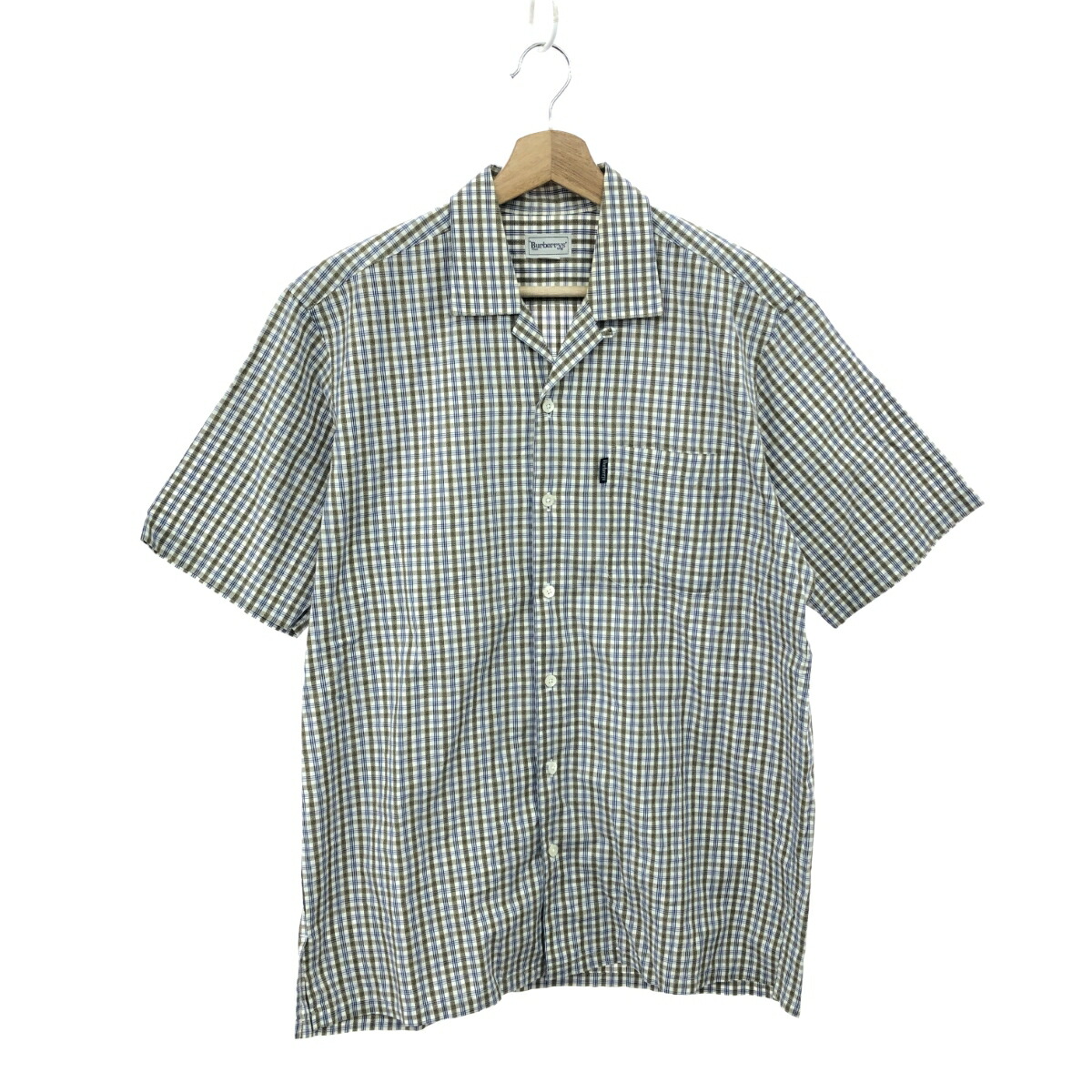 Burberry's バーバリーズ 半袖オープンカラーシャツ サイズ:M チェック ベージュ メンズ【中古】