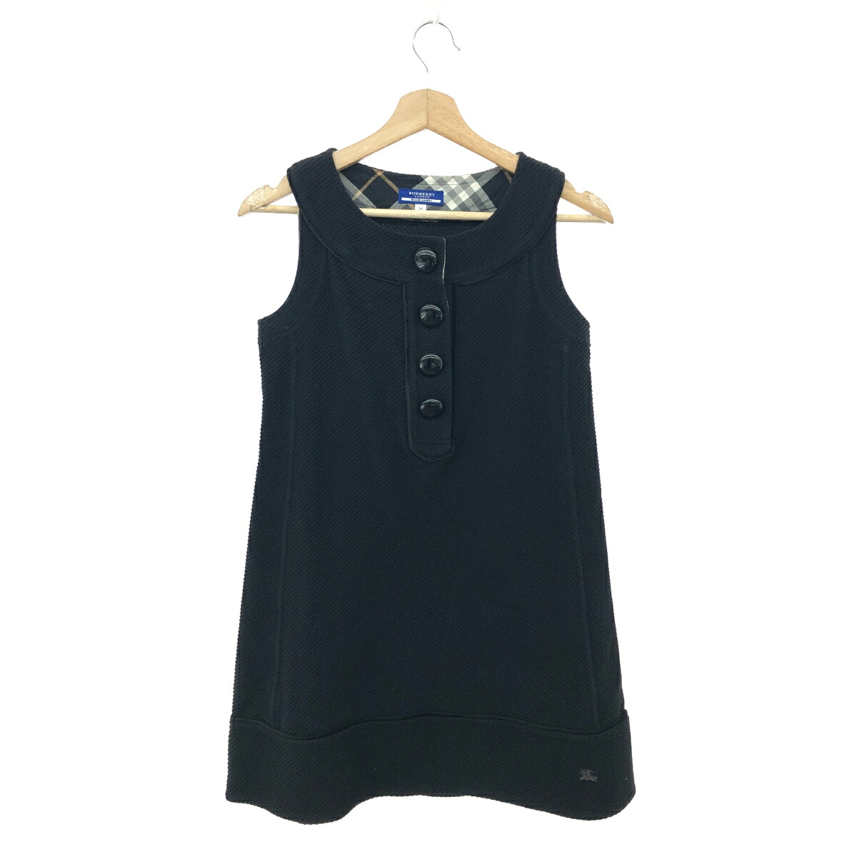 BURBERRY BLUE LABEL バーバリーブルーレーベル ノースリーブチュニック サイズ:38 ブラック レディース【中古】