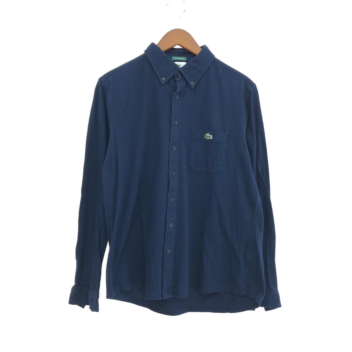 LACOSTE ラコステ 長袖シャツ サイズ:5 コットン100％/ロゴワッペン ネイビー メンズ【中古】