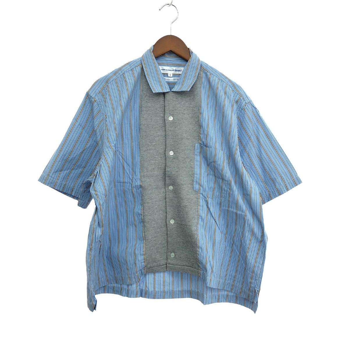 COMME des GARCONS SHIRT コムデギャルソンシャツ 半袖ストライプシャツ サイズ:M ブルー メンズ【中古】｜リサイクル ティファナ