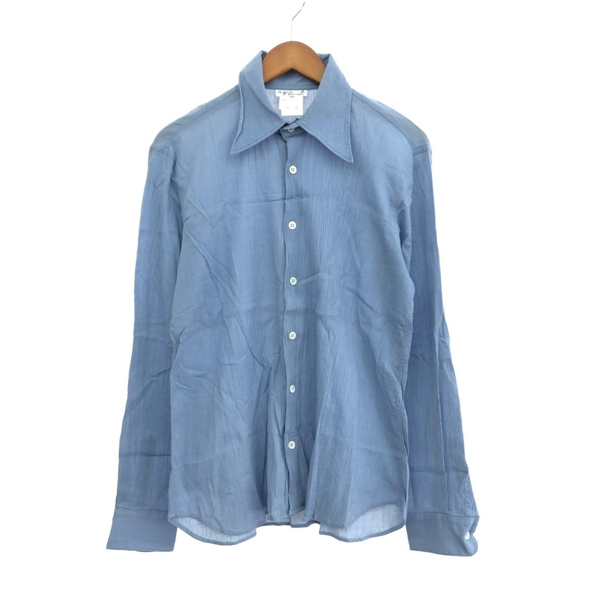 agnes b. homme アニエスベーオム シワ産業プルオーバー  大きさ:40  フランス共和国製   青色 メンズ【中古】