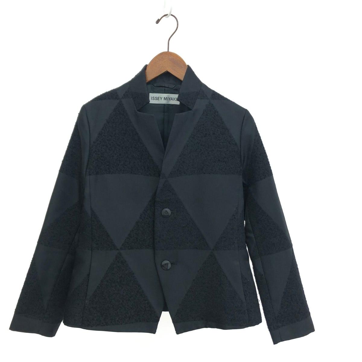 ISSEY MIYAKE イッセイミヤケ 上衣 好ましい 大きさ:1 三角形模様 IM54FD511   黒いこと レディース【中古】