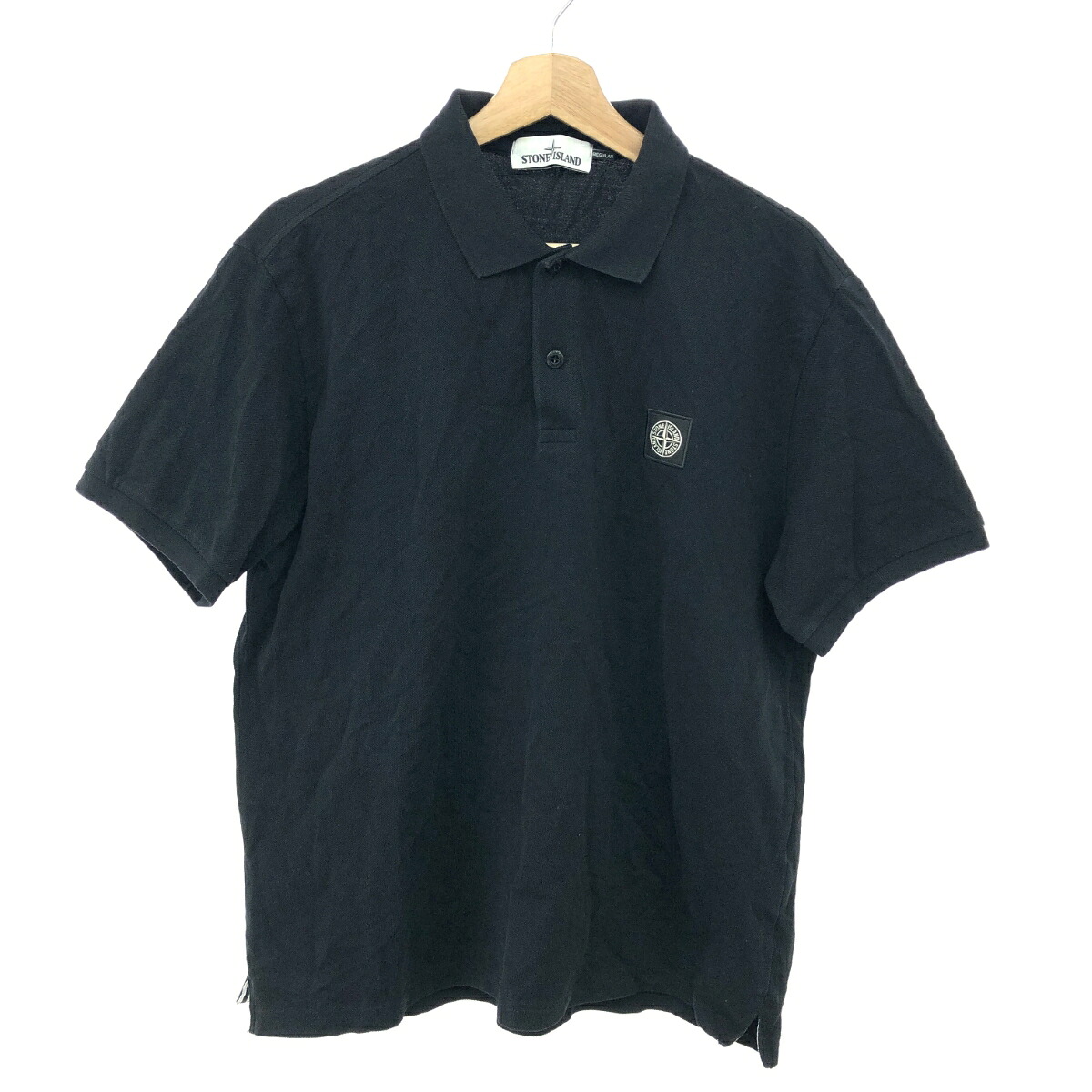 STONE ISLAND ストーンアイランド 半袖ポロシャツ サイズ:XL ワッペン/レギュラーフィット ネイビー メンズ【中古】