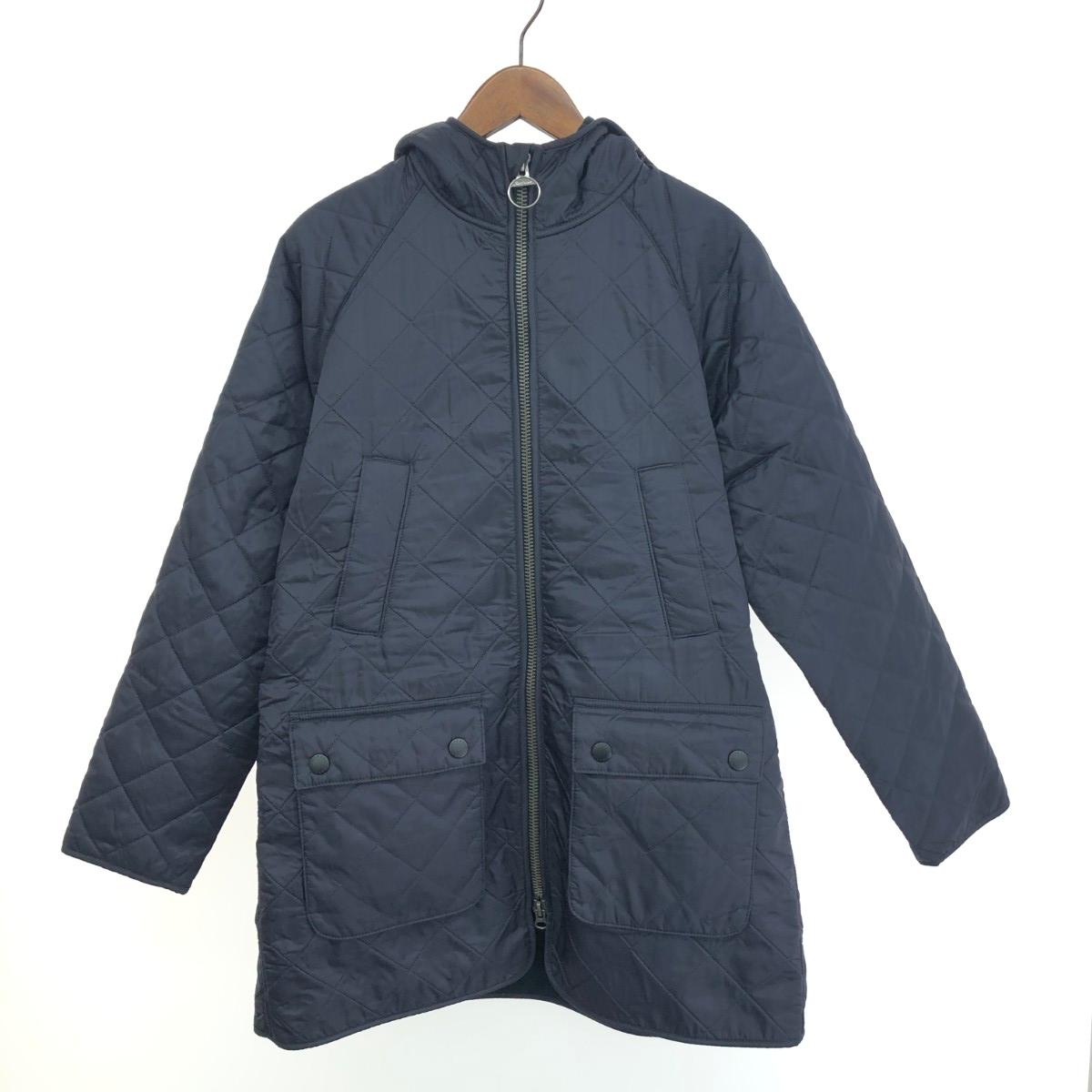 Barbour バブアー キルティングフーデットコート  大きさ:38 ダブルジップ/裏起毛 1602099   米国海軍 メンズ【中古】