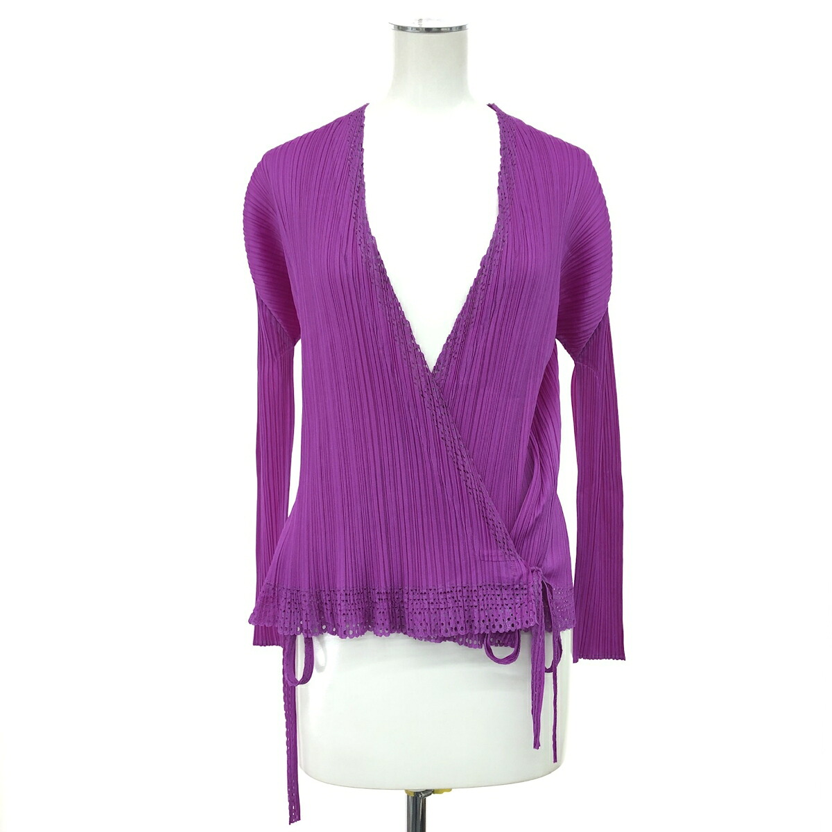 PLEATS PLEASE プリーツプリーズ ブラウス カシュクール サイズ:3 PP53-J0623 パープル レディース【中古】|リサイクル ティファナ