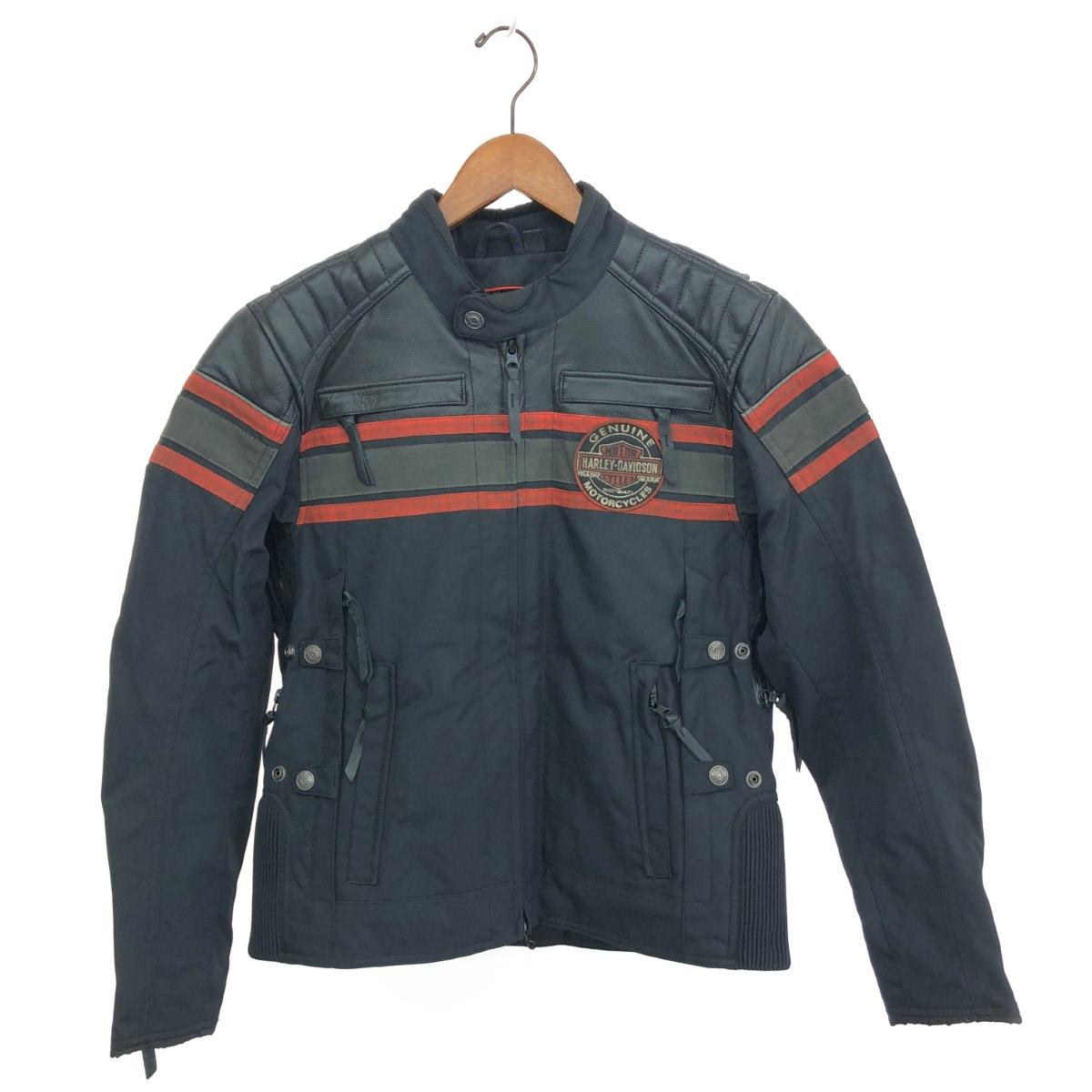 HARLEY DAVIDSON ハーレーダビッドソン シングルライダース ナイロン×レザー/ワッペン/ダブルジップ 98160-18AC ブラック 【中古】