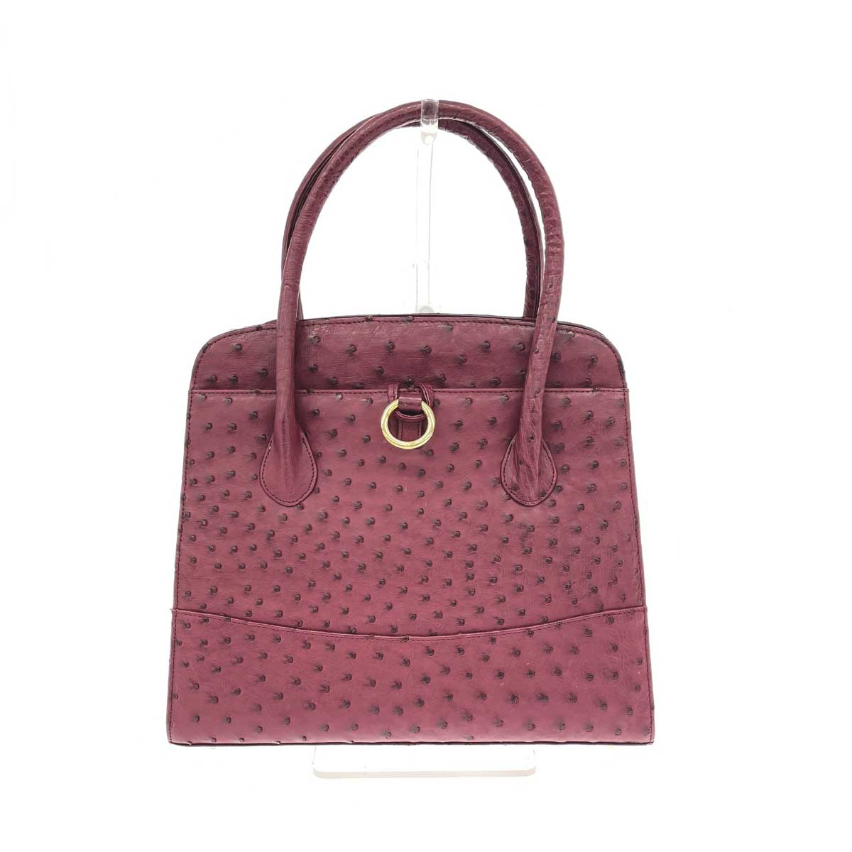 Ostrich オーストリッチ トートバッグ 良好 リング金具/フルポイント ボルドー レディース【中古】