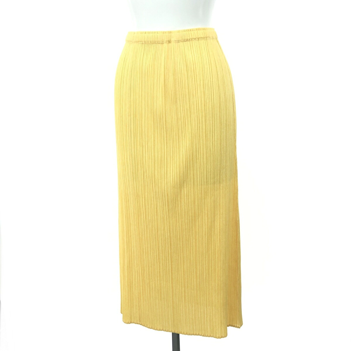 PLEATS PLEASE プリーツプリーズ ロングスカート サイズ:2 タイト/イッセイミヤケ PP61-JG165 イエロー レディース【中古】