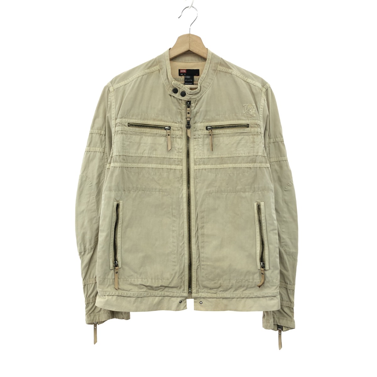 DIESEL ディーゼル コットンライダースジャケット サイズ:M ベージュ メンズ【中古】