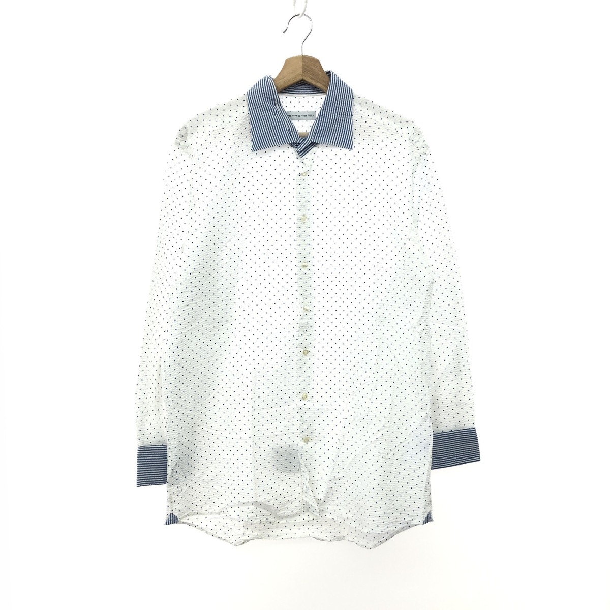 ETRO エトロ 長袖シャツ 良好 サイズ:42 シアサッカー/ドット ホワイト メンズ【中古】