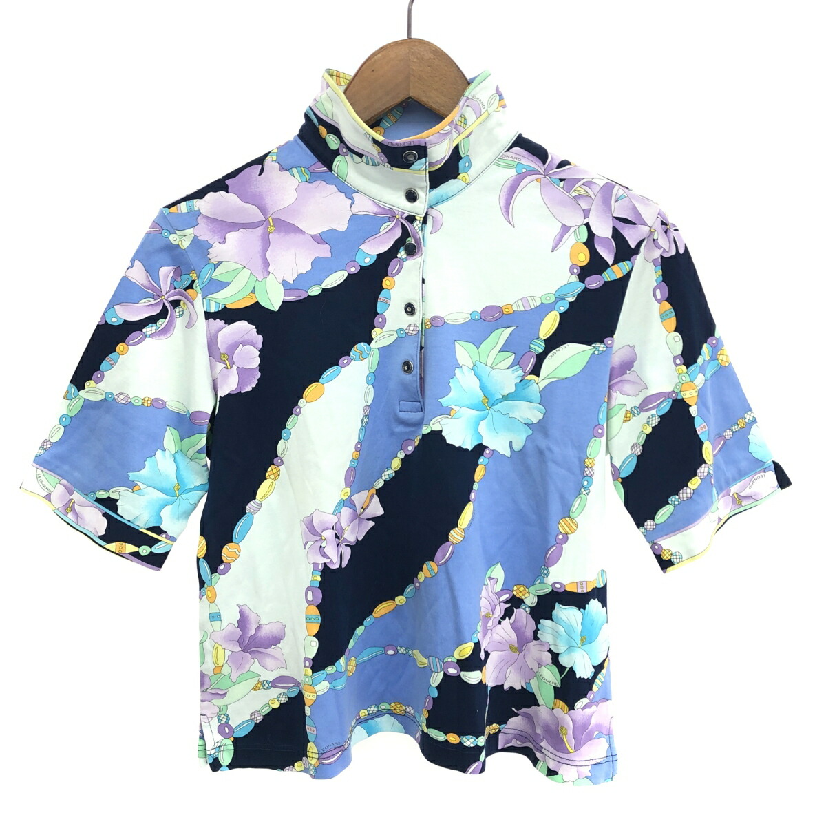 LEONARD SPORT レオナールスポーツ 半袖カットソー  大きさ:42 総柄    青み レディース【中古】