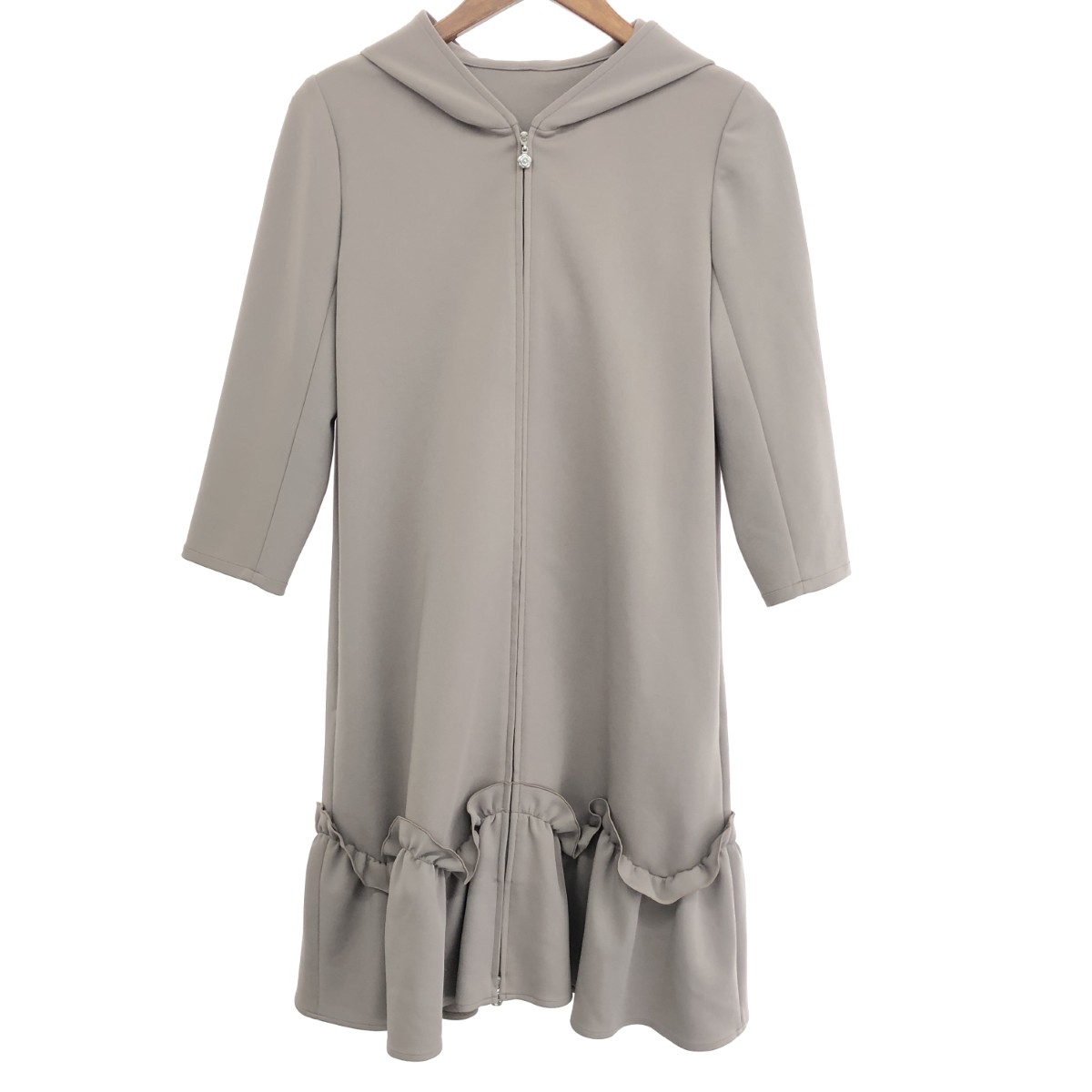 RENE ルネ ジップアップワンピ―ス 良好 サイズ:36 フーディ ブラウン レディース【中古】