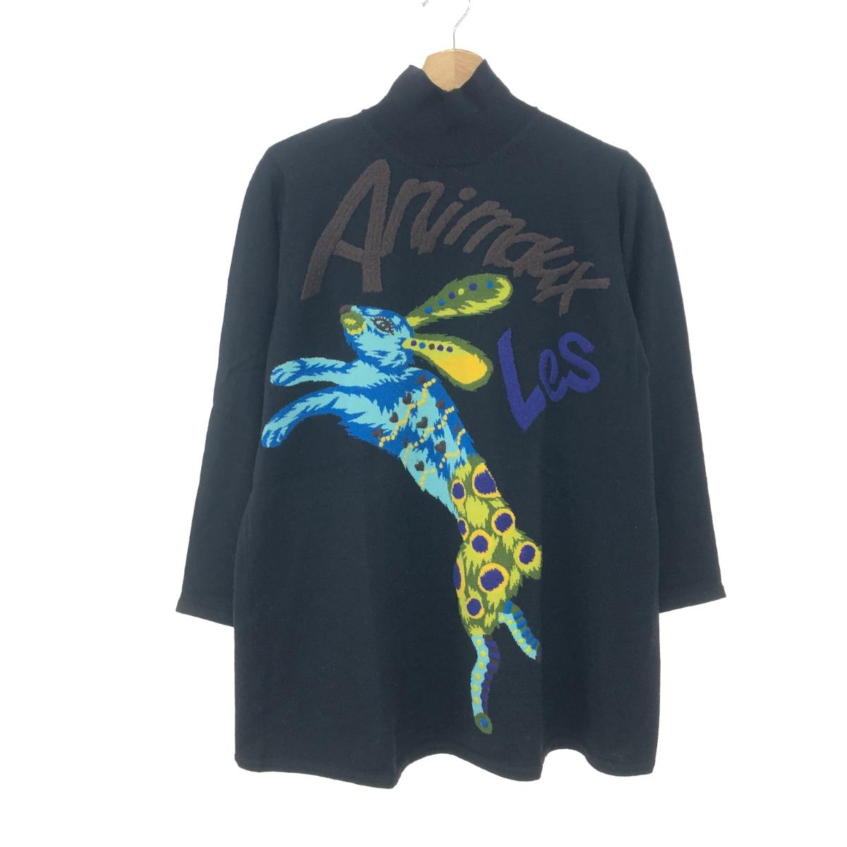 TOKUKO 1er VOL トクコ・プルミエヴォル うさぎ　チュニック 良好 サイズ:9 ハイネック ブラック レディース【中古】