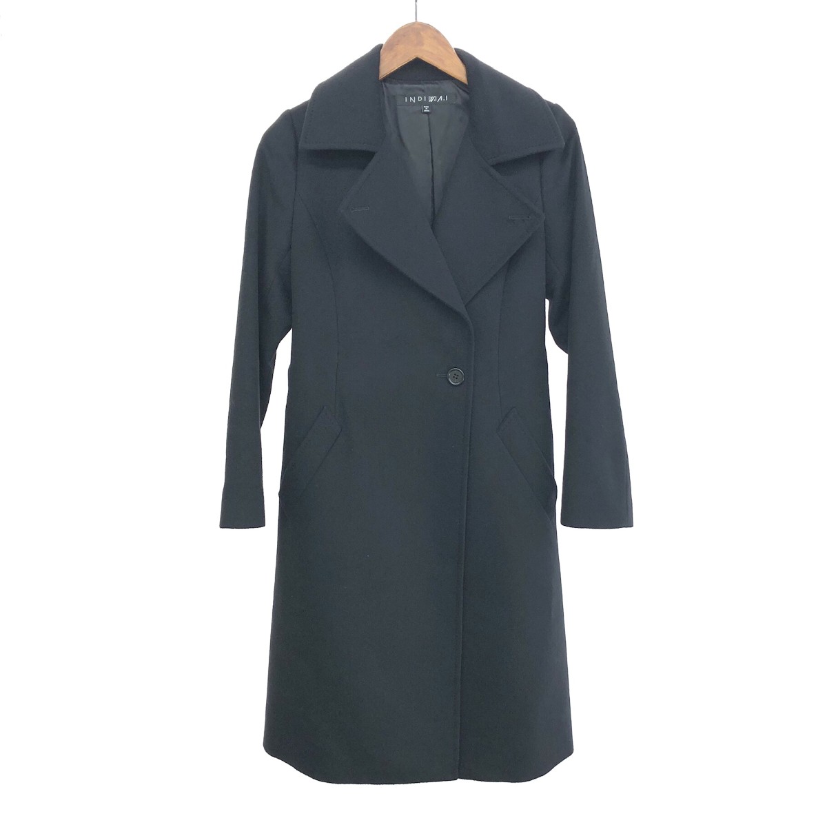 INDIVI インディヴィ ロングコート サイズ:36 カシミヤ100％ ブラック レディース【中古】