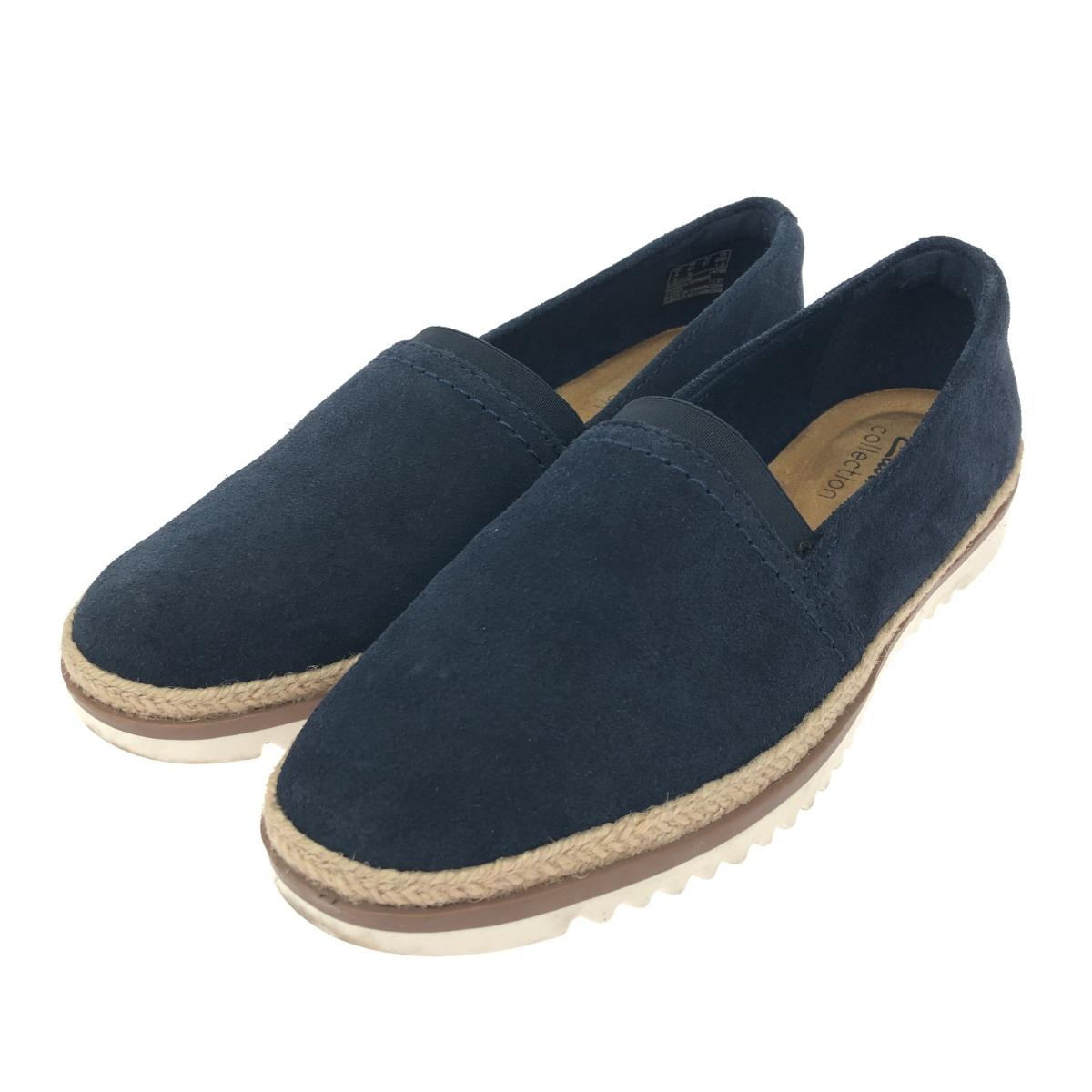 Clarks クラークス スリッポン 良好 表記サイズ:23 スウェードレザー/23 ネイビー レディース【中古】