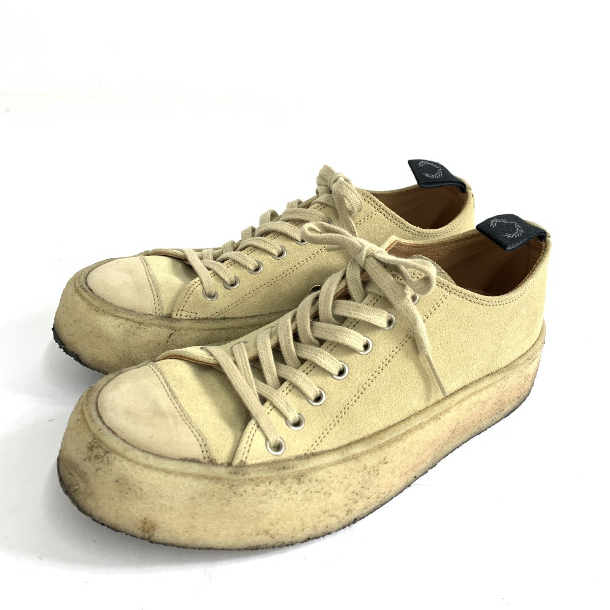 ◆ Fashion THE SALE客体商いもの◆ GEORGE COX ジョージコックス ×フレッドペリー/スウェードレザーシューズ  書きあらわす大きさ:4 ラバーソール 15349   ベージュ レディース【中古】