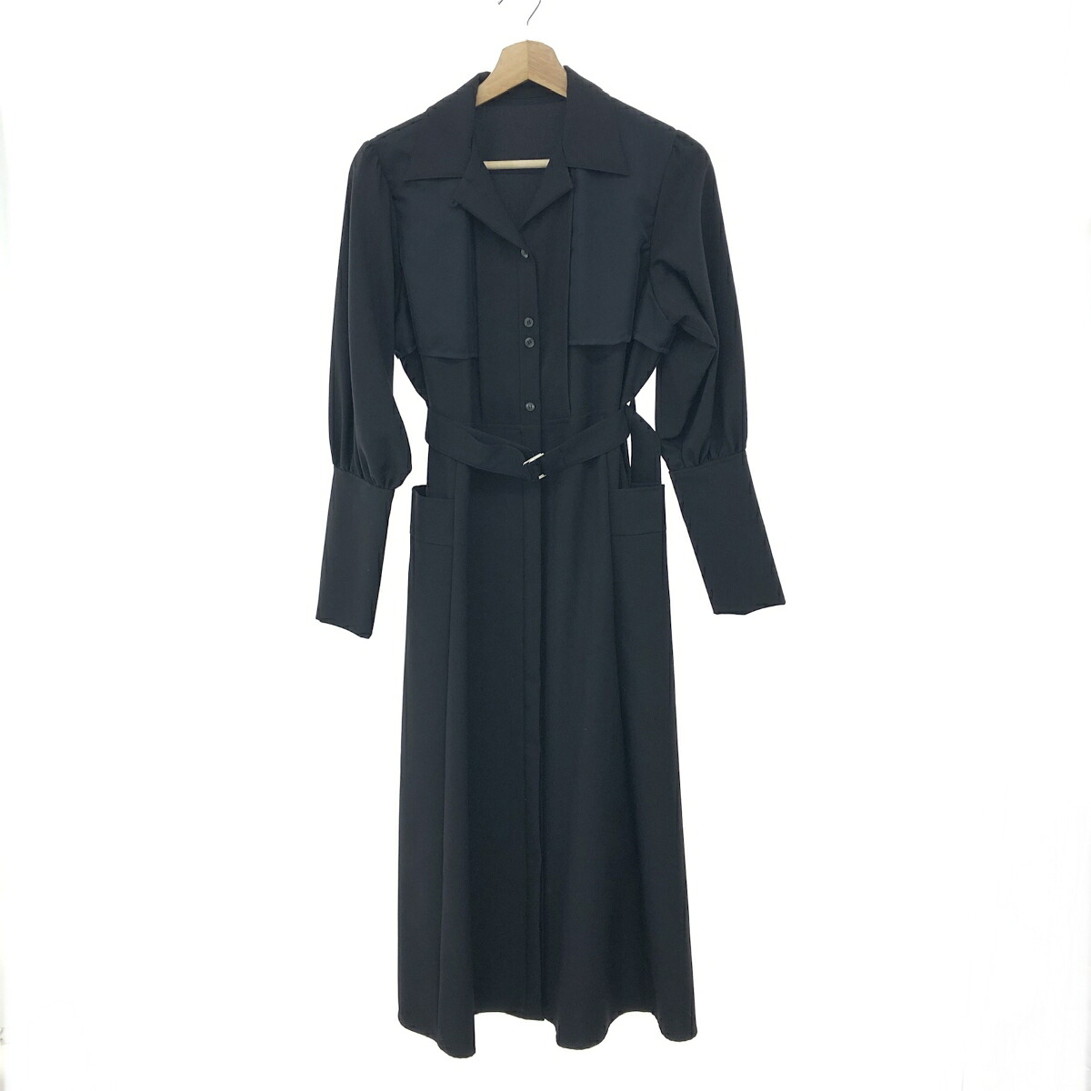 UNITED TOKYO ユナイテッドトウキョウ オープンカラーシャツワンピース 未使用品 サイズ:1 14520002/2025AW ブラック レディース【中古】
