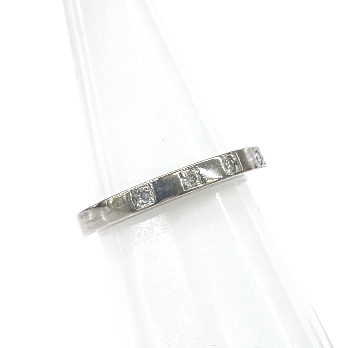 STAR JEWELRY はやりっ児宝飾品 K18金剛石輪っか   K18WG/総掛け目2.9g/金剛石6P計0.06コンピュータ断層撮影法    しろがね色色つや レディース【中古】