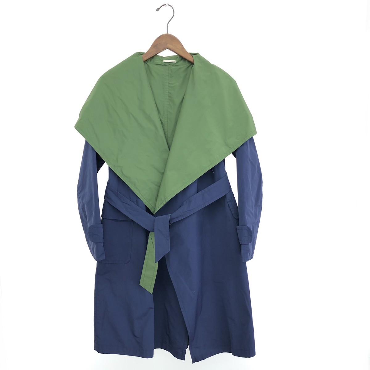 MAX MARA マックスマーラ ダブルフェイスフーディナイロンコート 良好 サイズ:38     ネイビー/グリーン レディース【中古】