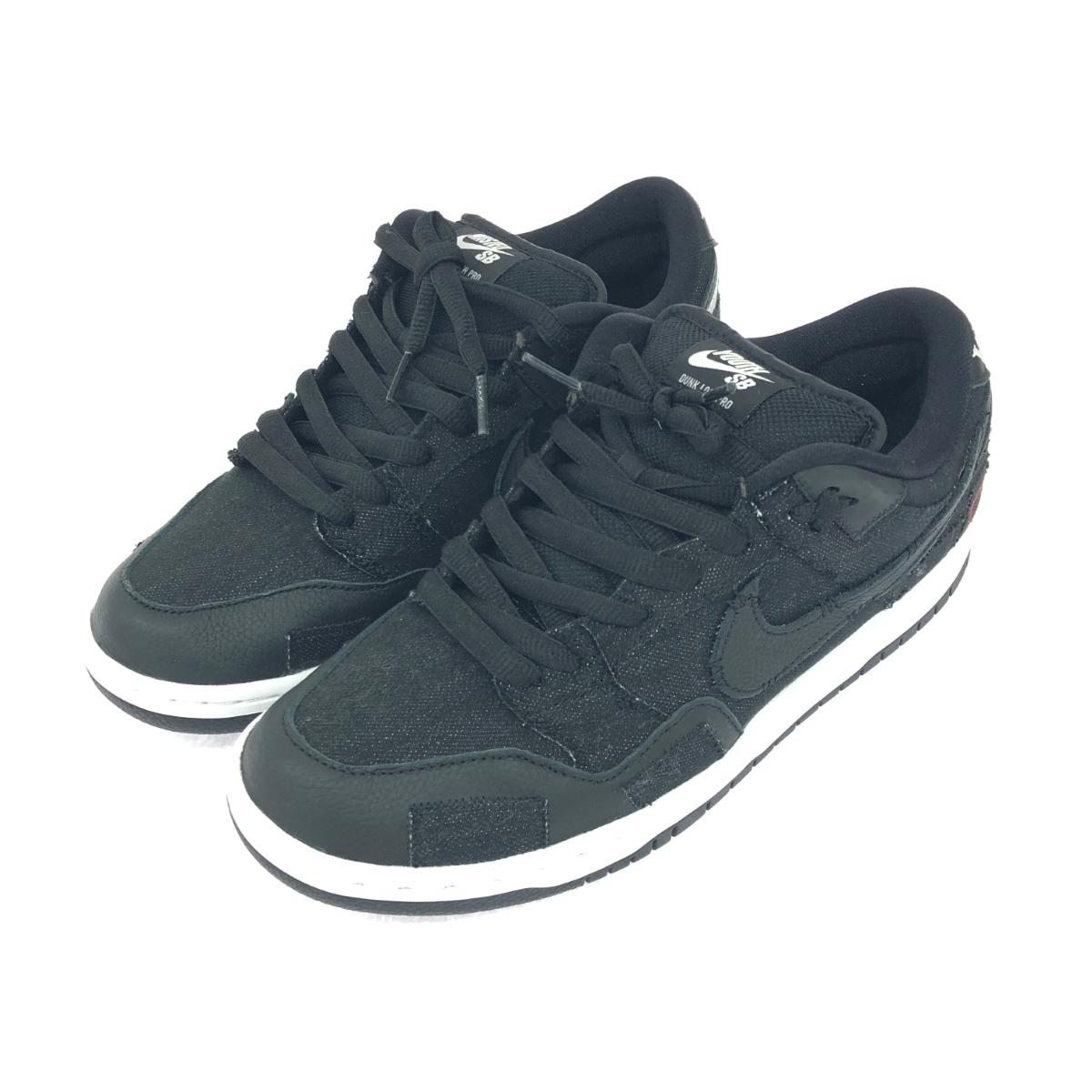 NIKE ナイキ スニーカー ダンクロー 未使用品 表記サイズ:27.5 ウェイステッドユースコラボ デニム DD8386-001   ブラック メンズ【中古】