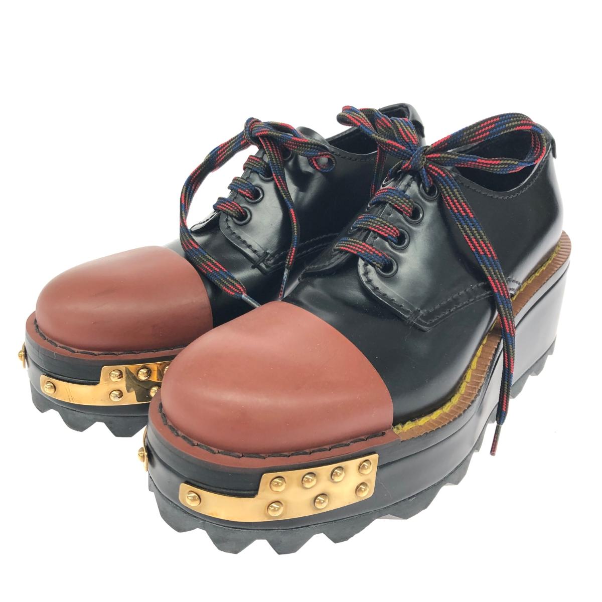 PRADA プラダ レザーシューズ 表記サイズ:36 厚底/バイカラー 1H226H ブラック/ブラウン レディース【中古】