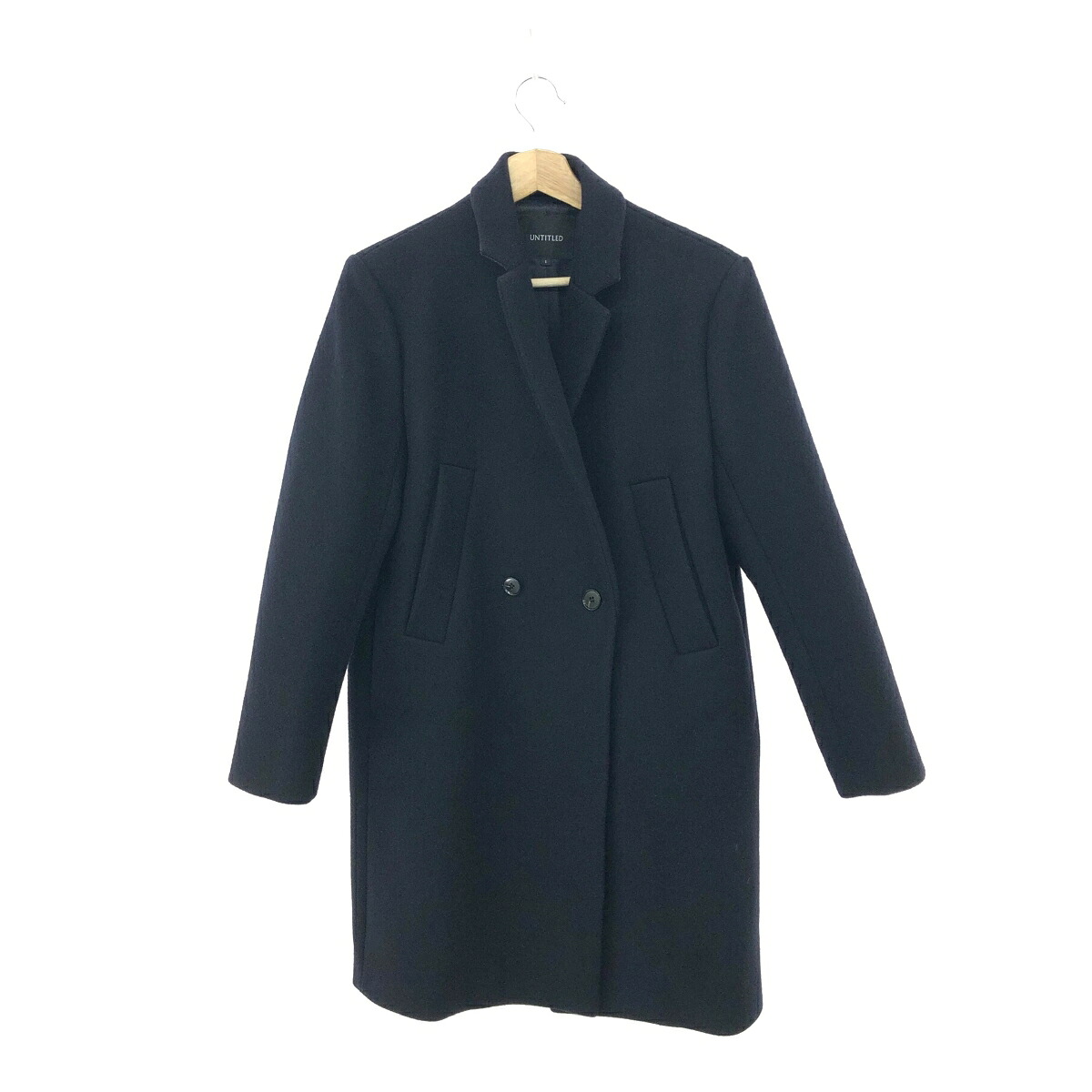 UNTITLED アンタイトル ウールメルトン チェスターコート ダブル 良好 サイズ:1 25AW BC153-97502JJ ネイビー レディース【中古】