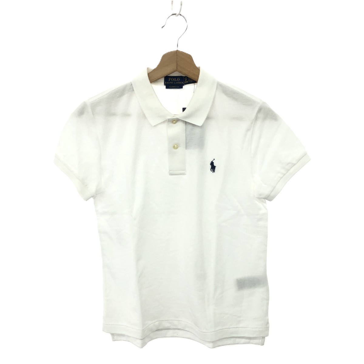 POLO RALPH LAUREN ポロラルフローレン ポロシャツ 未使用品 サイズ:XS 半袖/ホースロゴ刺繍    ホワイト レディース【中古】