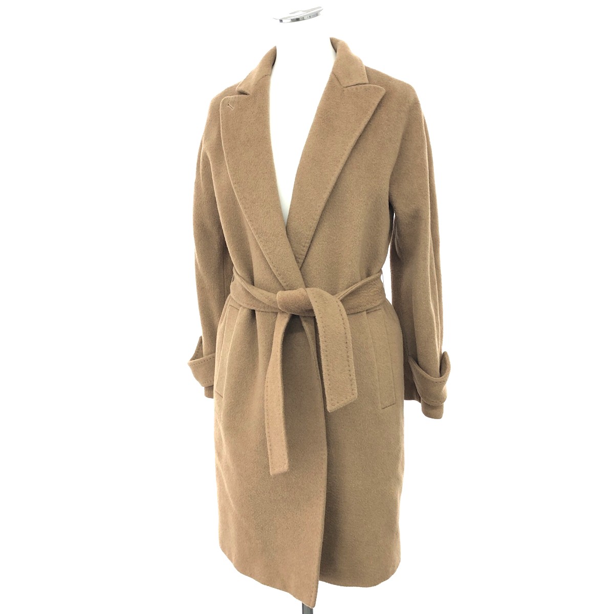 MAX MARA マックスマーラ ガウンコート サイズ:36 キャメル100%/白タグ/ロング/アウター ブラウン レディース【中古】