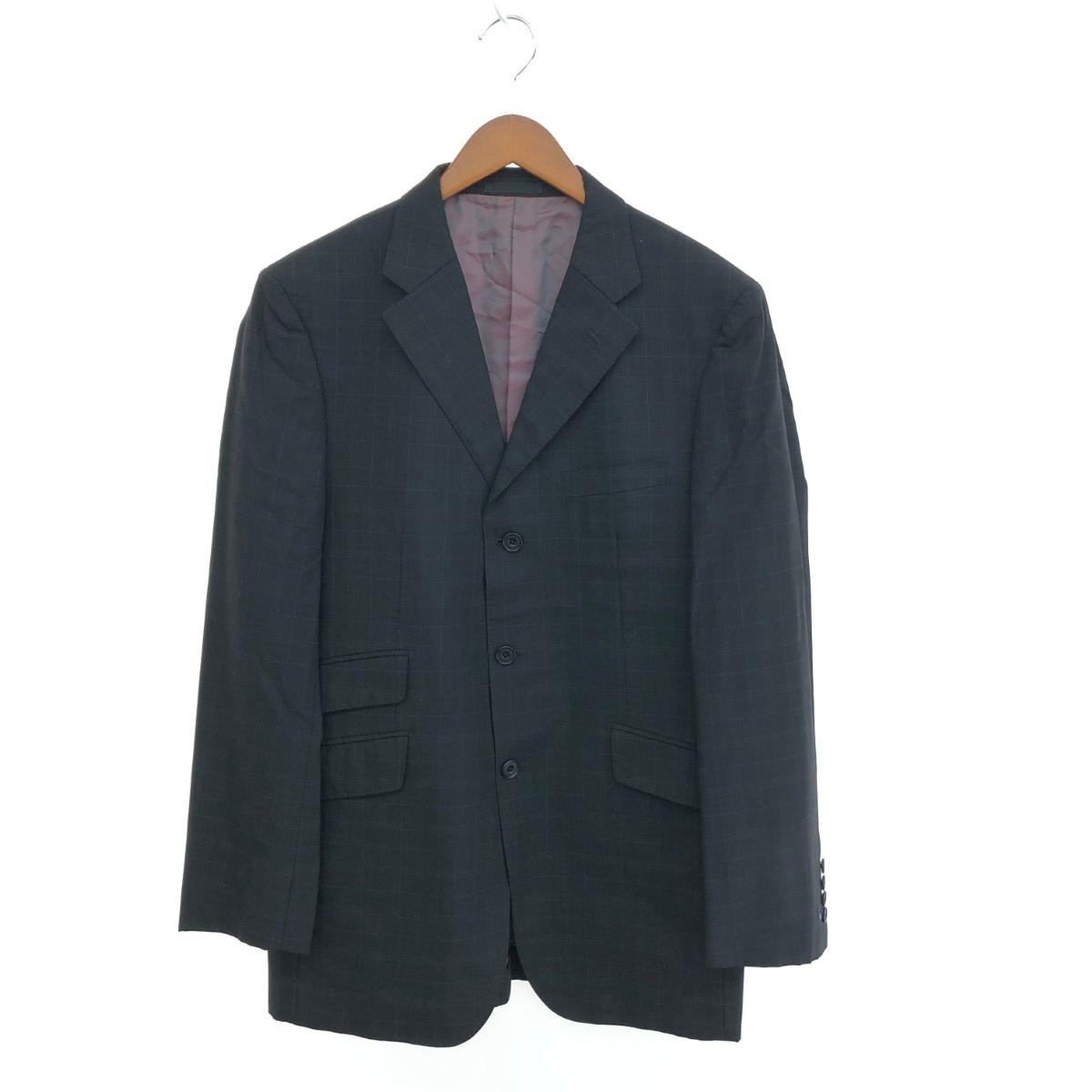 BURBERRY バーバリーブラックレーベル 3Bジャケット 良好 サイズ:42L グラフチェック/背抜き/サイドベンツ/SUPER100S ブラック メンズ【中古】